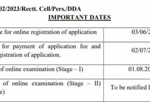 DDA Various Post Recruitment 2023